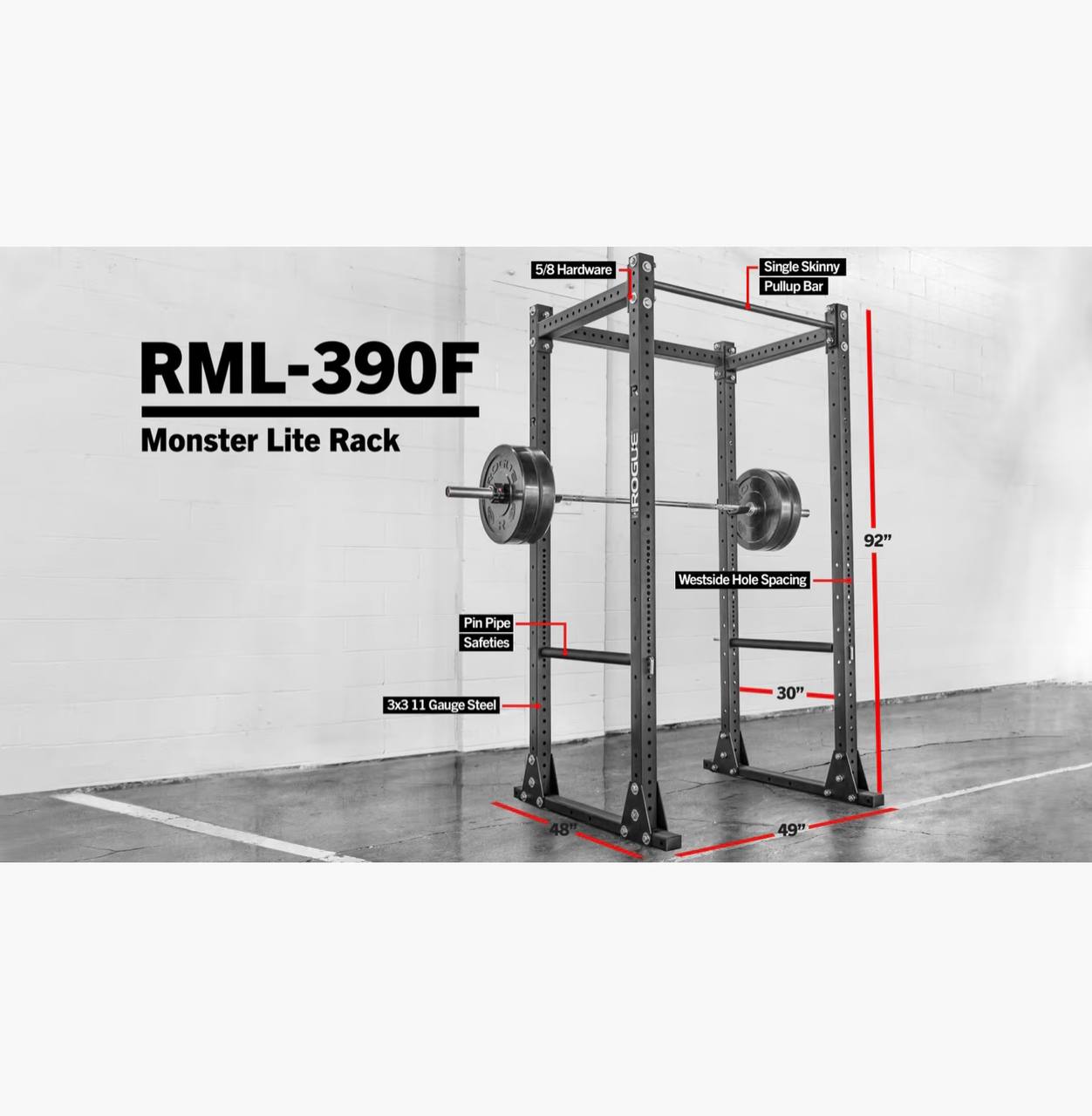 RML-390F Flat Foot Monster Lite Rack - Jaula de potencia – Iron ...