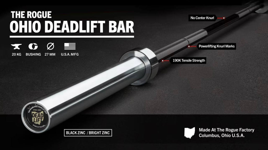 Rogue Ohio Deadlift Bar - Black Zinc - Barra para levantamiento de potencia