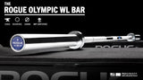 Rogue 28MM IWF Olympic Weightlifting Bar w/ Center Knurl - Bright Zinc - Barra de levantamiento de pesas