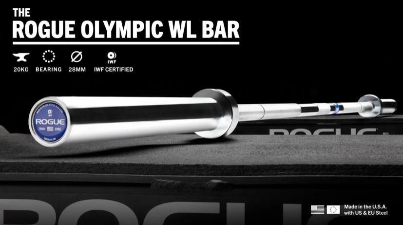 Rogue 28MM Oly WL Bar Stainless Steel w/Polished Chrome - Barra Olímpica para Halterofilia