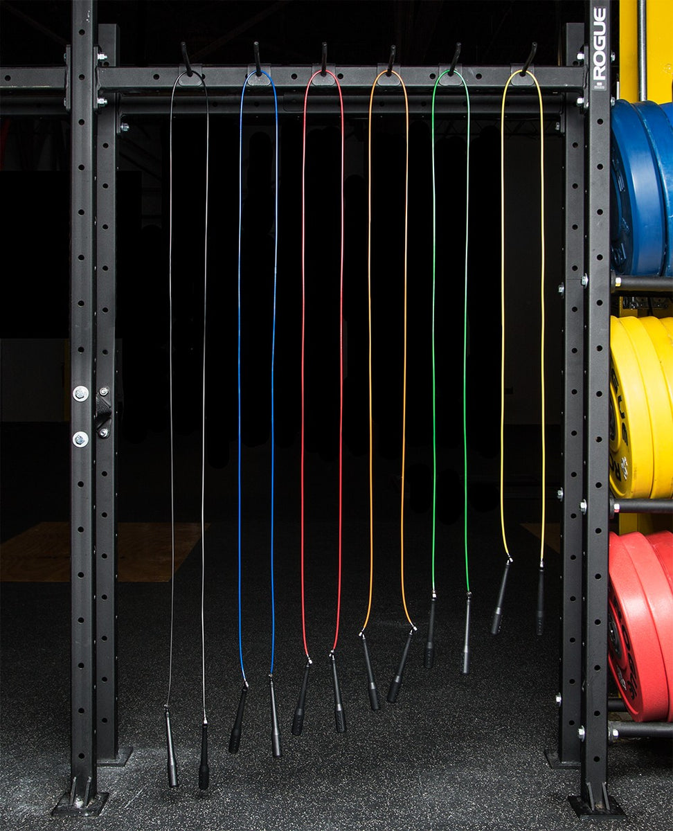 Rogue Rack With Rope Rogue Fixed Length Bushing Speed Ropes – Iron Equipment - Equipo para ...